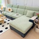 Faux Cashmere Stretch Sofa Cover with Anti-slip Backing